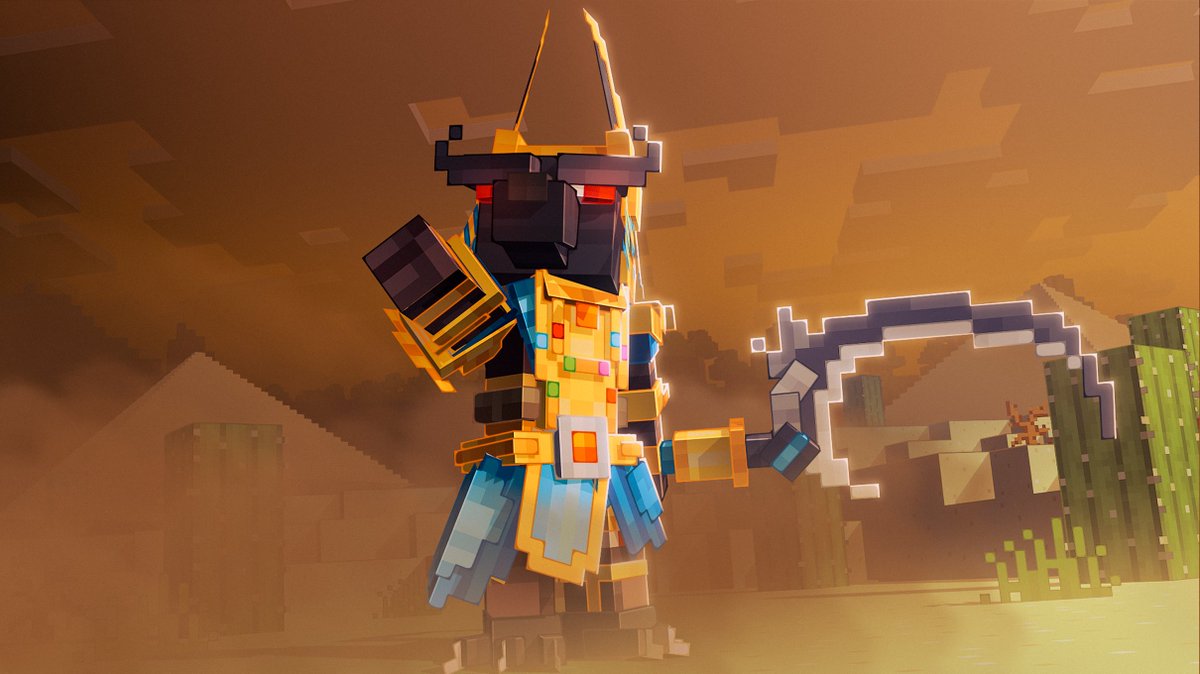 HoneyfrostMC's tweet photo. Receive a pyramid of Victory, have your name added to the Pantheon, put on this terrifying armor of Anubis, very soon in #LegendaryWeapons ! 🦂

#Minecraftart #Render #minecraft建築コミュ #Minecraft #MinecraftBedrock #Blender #Blockbench #Anubis https://t.co/CdbotTdhNl
