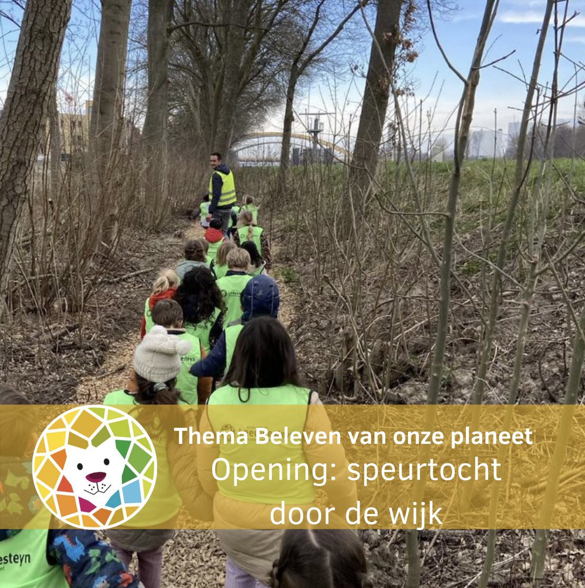 We openen het nieuwe thema met een speurtocht door onze prachtige wijk #Leeuwesteyn!🦁 Allemaal goed herkenbaar in onze groene shirtjes.💚 We gaan meer leren en ontdekken over het onderwerp ‘water’ binnen dit thema.💦 #jeelo #belevenvanonzeplaneet #onzewijk #amsterdamrijnkanaal