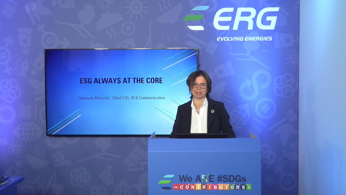 "We've the urgency to zeroing #carbonemissions and limit to 1.5° the increase of global temperatures, as well as combatting risen social inequality. We have to create inclusive environment, and we're contributing to it with a #ESG plan" <a href="/emadelucchi/">emanuela delucchi</a> ESG-IR-COM Officer #ERGIRDAY22