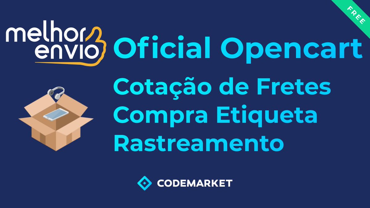CodeMarketBR's tweet photo. Atualizado Módulo Melhor Envio Oficial Opencart Gratuito - Correios e Transportadoras 🍀😊
- Recurso de Descontos, nova API e muito mais
https://t.co/cEM72eC2GH
Vídeo ensinando a Comprar Etiquetas de Envio: https://t.co/8SXpgHF7xc
#codemarket #opencart #ecommerce #melhorenvio https://t.co/dsgHqyG4u0