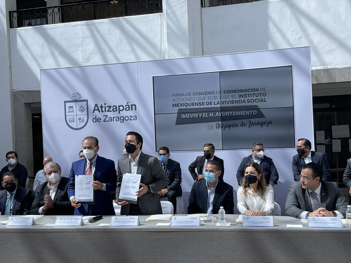 AbundezNora's tweet photo. Firma de Convenio de Coordinación de Acciones @IMEVISedomex @Gob_Tlalne @GobAtizapan @JesusDamian2021 @Mariano_Camacho https://t.co/bNH5QgSpQ2