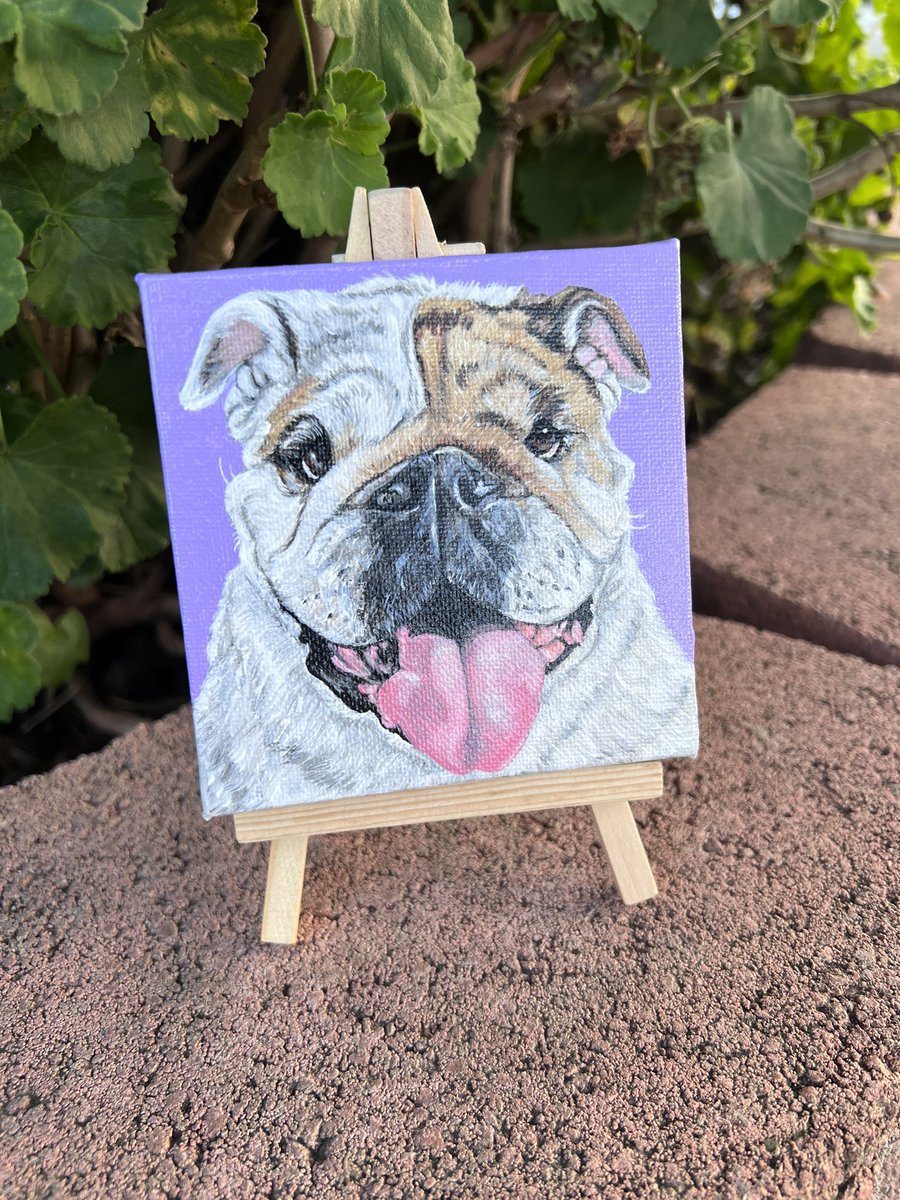 Some recent mini pet portraits I painted for clients ☺️ #petartist #englishbulldog. #pug #artisticbulldog