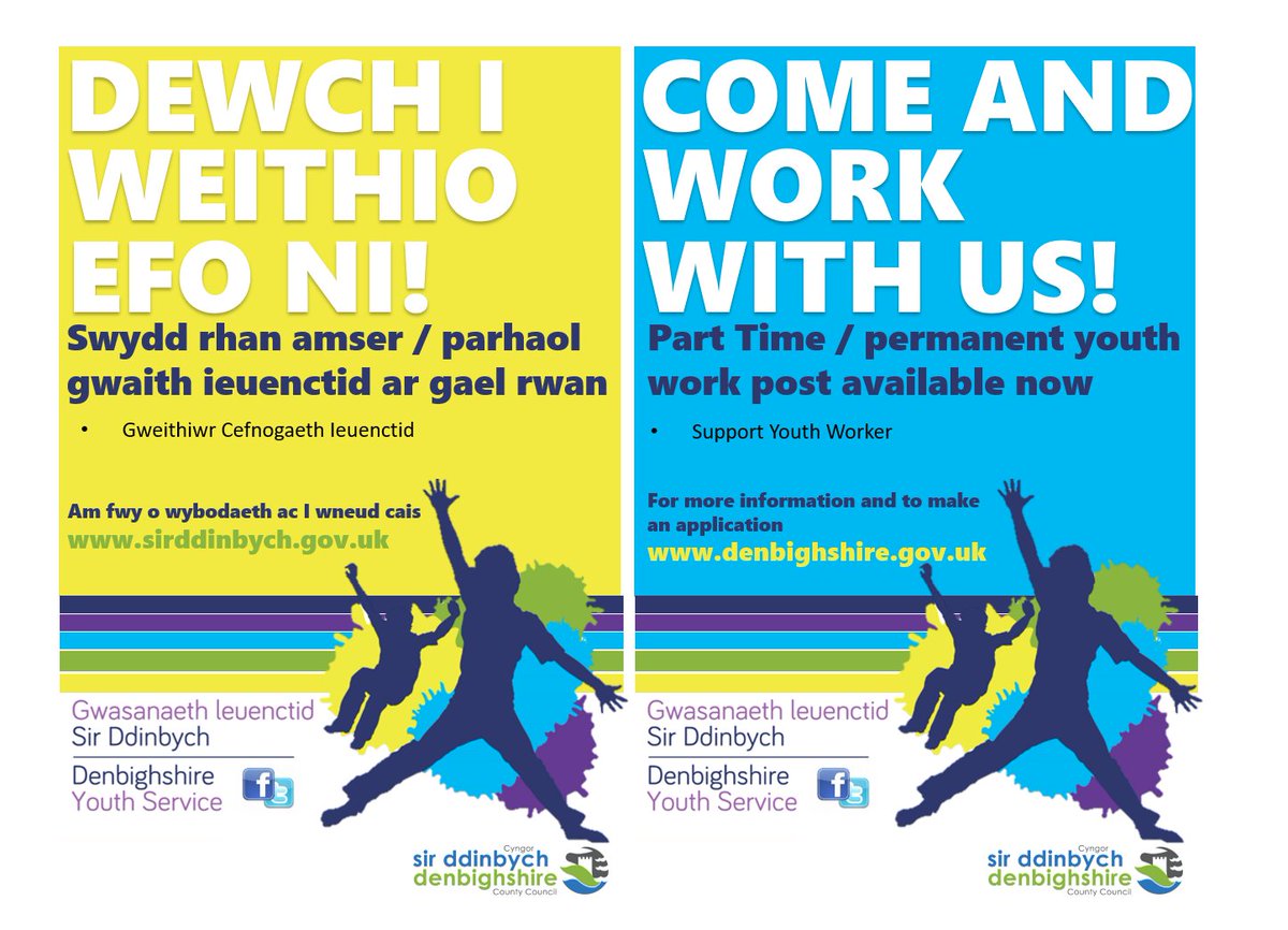 DCCyouthservice's tweet photo. Denbighshire Youth Service currently has support youth worker positions available. Visit Denbighshire County Council website for more information. Closing date is 21st March 2022. https://t.co/GkVMOTeKSU