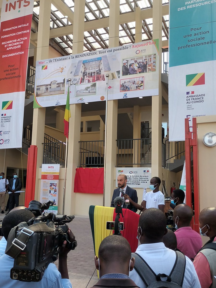 Rohen_dAigle's tweet photo. Inauguration de l'Institut National du Travail Social (INTS) pour une action sociale professionnelle au Congo @Aff_Sociales_CG @AFD_France @ambafran_congo @expertisefrance #JourneeMondialeDuTravailSocial https://t.co/ZgxMi1fjMB