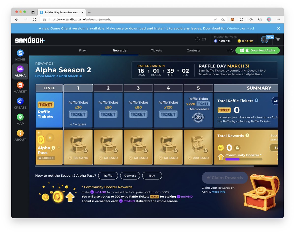 amityrileysan's tweet photo. @TheSandboxGame I just participated in the daily #SandboxAlphaS2Contest for a chance to earn up to 1,000 $SAND! Starting March 14 -  Show your Raffle Tickets. Check out my screenshot below! 👇 #SandboxAlphaS2 https://t.co/fkiuHxU44K