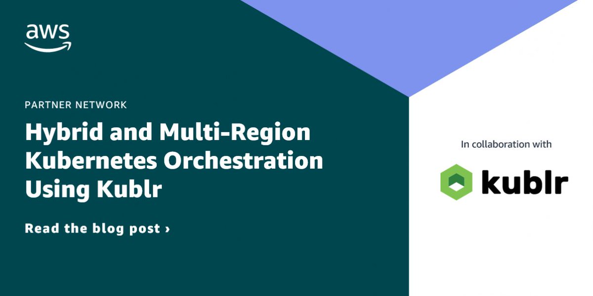 Kublr CTO and Co-Founder Oleg Chunikhin <a href="/olgch/">Oleg Chunikhin</a>  &amp; <a href="/AWS_Partners/">AWS Partner Network</a> Architect Imtranur Rahman co-authored Hybrid and Multi-Region Kubernetes Orchestration Using Kublr. Check it out. go.aws/3IEGfYP 
#AWS #awspartners #Kublr