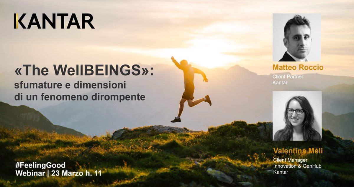 ll modo in cui le persone pensano e perseguono il #wellbeing si sta evolvendo rapidamente: registrati al webinar @Kantar, vedremo insieme i trend del benessere e come gli atteggiamenti dei consumatori stanno guidando questi cambiamenti #FeelingGood bit.ly/3K6C20x