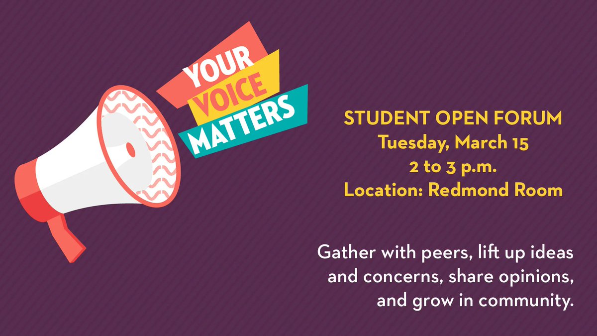 ChestnutHill's tweet image. Join your peers at the Student Open Forum to uplift voices, voice concerns, and make some friends. #CHCEvent