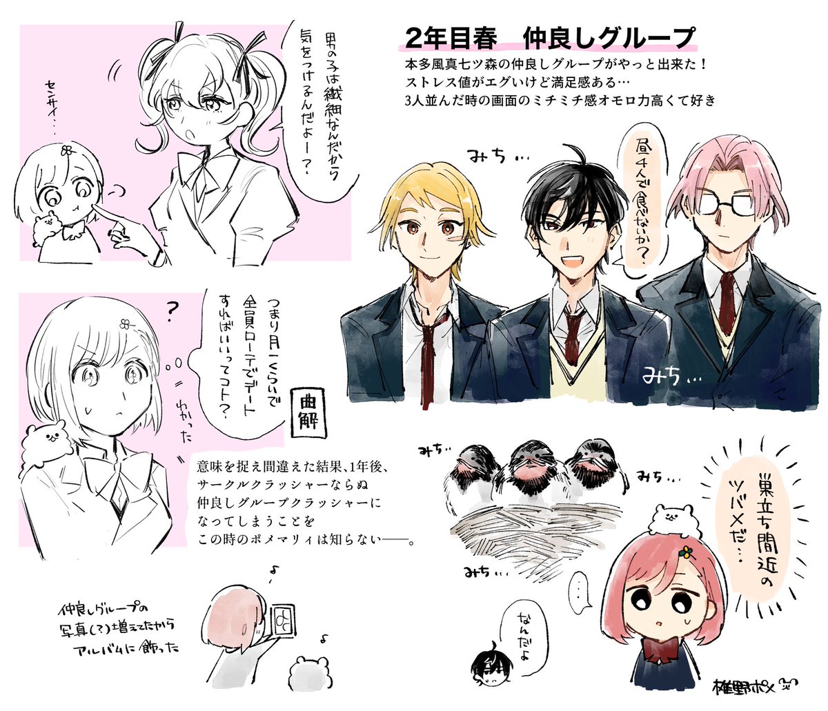 二年目春のプレイ日記です
3人並んだ時の画面の圧オモロい 