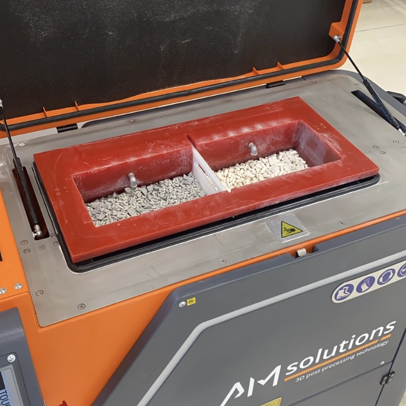 IAM3DHUB's tweet photo. Just completed the installation at the @IAM3DHUB of the ROSLER #AMSolutions equiment in our new facilities in @DFactoryBCN. We have fully operative the #PostProcessing S1 & M1 machines for #depowering, #cleaning, #smoothing and #massfinishing entrusted by AM Solutions by #Rösler https://t.co/nU2Uniwjxb