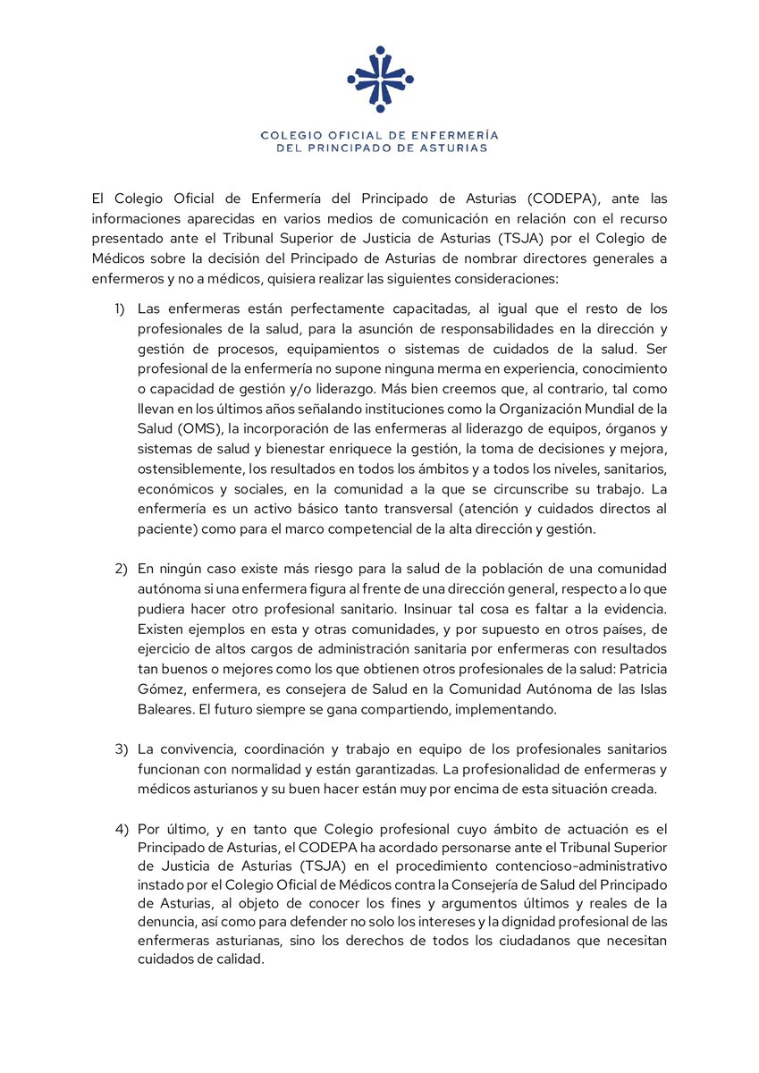 CONSIDERACIONES SOBRE LAS INFORMACIONES APARECIDAS SOBRE EL RECURSO PRESENTADO ANTE EL TSJA POR EL COLEGIO DE MÉDICOS DE ASTURIAS

codepa.es/es/noticias/co…