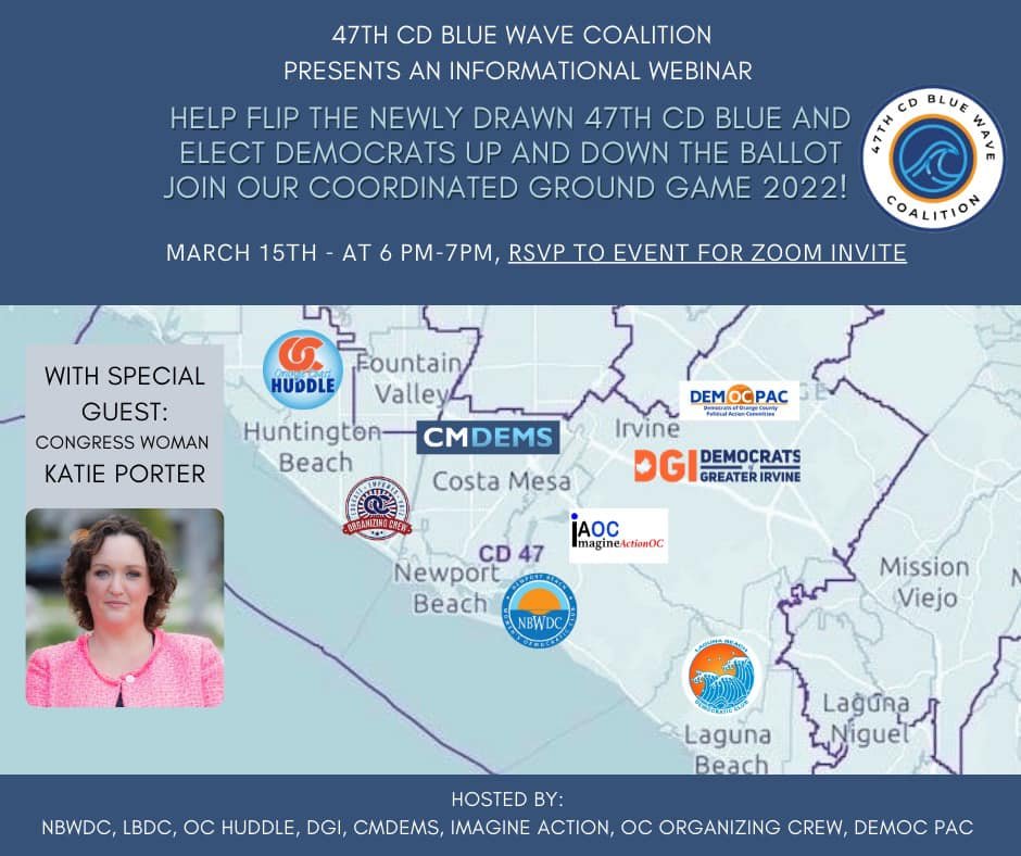 civic_sundays's tweet photo. Keep OC blue! Tonight with @RepKatiePorter RSVP: https://t.co/kbudX2gFvu https://t.co/xAb4JiQL1x