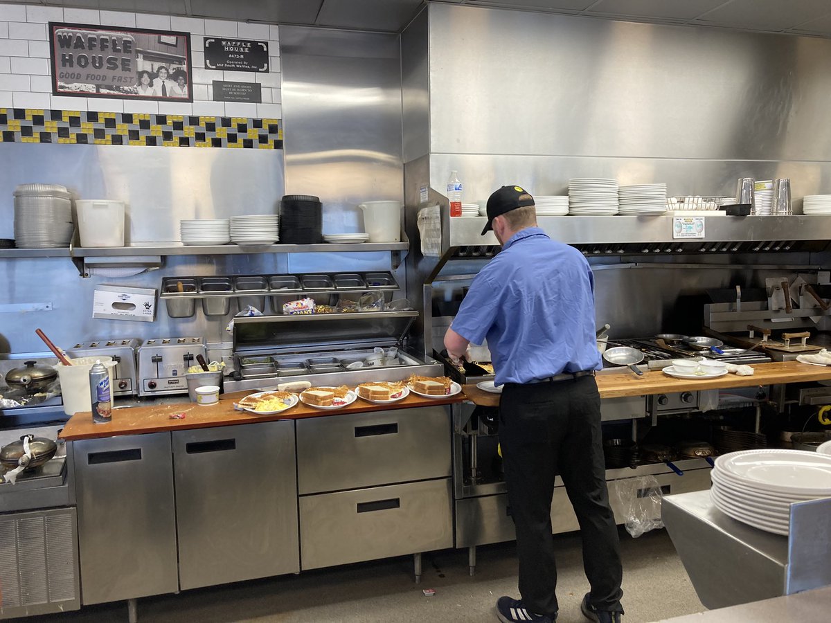 hdmillr's tweet photo. Sitting at the counter @WaffleHouse having a conversation with my neighbors about our blood pressure medicine. #AmericanThings https://t.co/oeCzwt8VLL