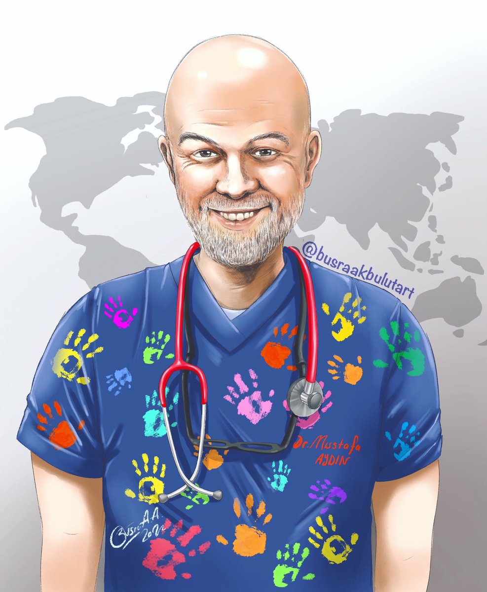 Çocuk doktoru Mustafa Aydın portre illüstrasyonu #portreçizim #portresipariş #busraakbulutart <a href="/Procreate/">Procreate</a> #procreateart #portraitdrawing