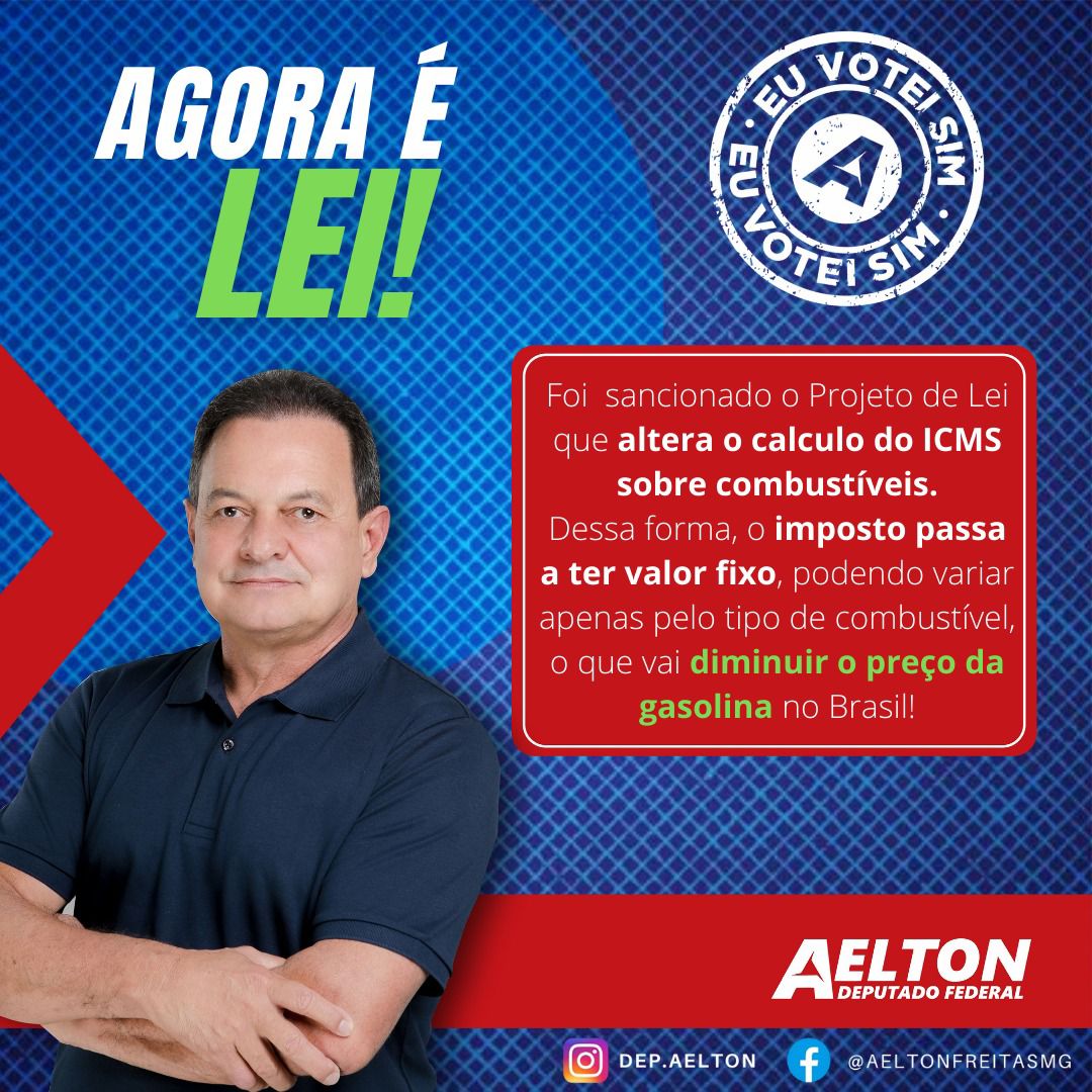 depaelton's tweet photo. Agora é LEI! Aprovamos o projeto e ele foi sancionado pelo Presidente da República para beneficiar milhões de brasileiros ao baixar o valor do combustível! A gasolina está com o preço altíssimo e inviável para muitas pessoas. https://t.co/0a1HEQefCh