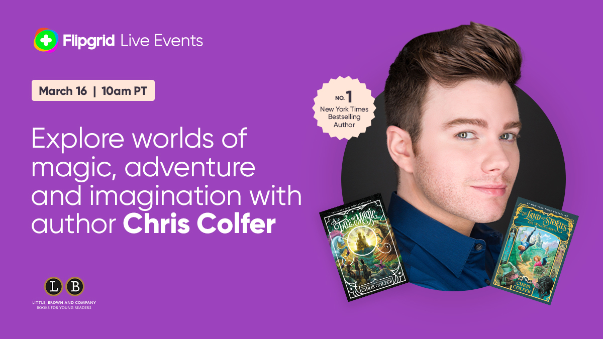 lbschool's tweet photo. Set a reminder because tomorrow is our @flipgrid event with NYT best-selling author @ChrisColfer! ✨Meet Chris and learn about the magic behind writing stories. Register for free here: https://t.co/kfYU6dE1CB
#ATaleOfSorcery #ATaleOfMagic #TheLandOfStories #flipgridforall https://t.co/byAqpVCsfq