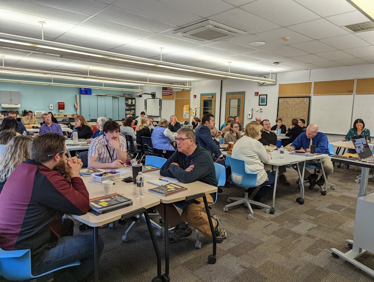 jenn_devinney's tweet photo. We kicked off a morning PD series with the Lyons MS/HS staff today refocusing on best practices for instruction. I am excited to start my days with this dedicated group of educators!
#visiblelearning #LyonsLearns https://t.co/Yoa2BAXCna