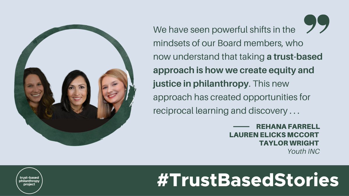 In this #TrustBasedStory, our Executive Director Rehana Farrell, Chief Program Officer Lauren Elicks McCort and Director, Corporate & Institutional Partnerships, Taylor Wright reflect on our grantmaking  journey to #trustbasedphilanthropy. 

Read more: bit.ly/3MSnUdC