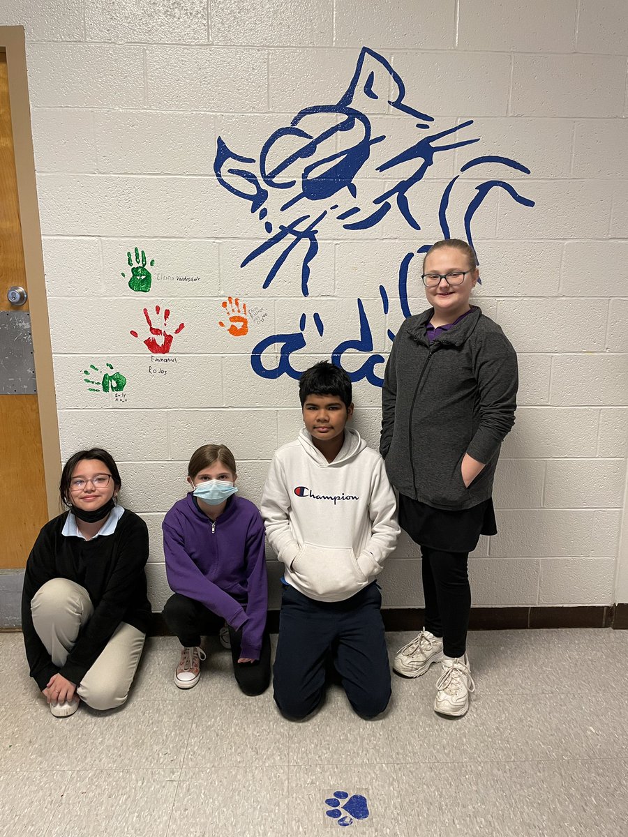 Our first backpack defenses are complete! One of their rewards was to add their handprint to our wildcat! #WeAreJCPS @WilkersonTElem @JCPSBackpack