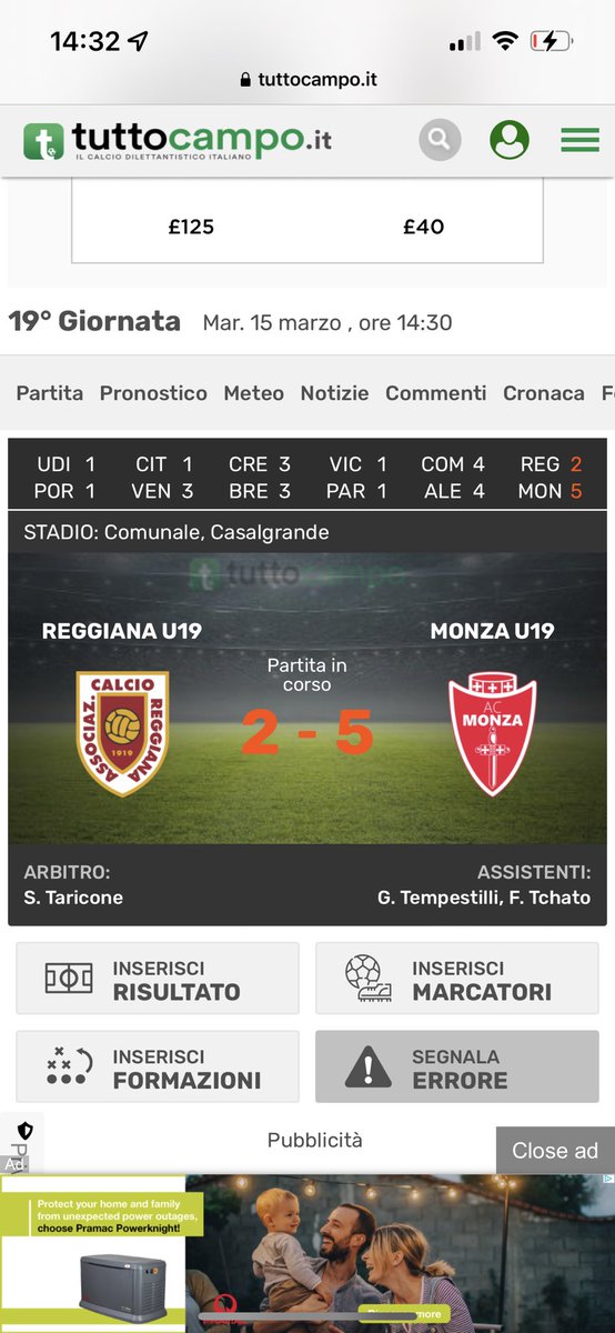 Matthew_Wolf1's tweet photo. @Connor847437 @antho62400 @LucaAdr91897570 @ACMonza @usalessandria @HelbizLive It said 5-2 but then changed to 6-1. https://t.co/LBYQZpe7xx