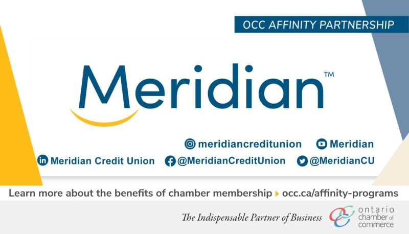Meridian Credit Union is proud to partner with the #ONChamberNetwork to offer chamber members an exclusive banking offer that reduces costs and provides access to a wide array of benefits for businesses of all sizes.

Learn more here: lnkd.in/dBTPAzB5