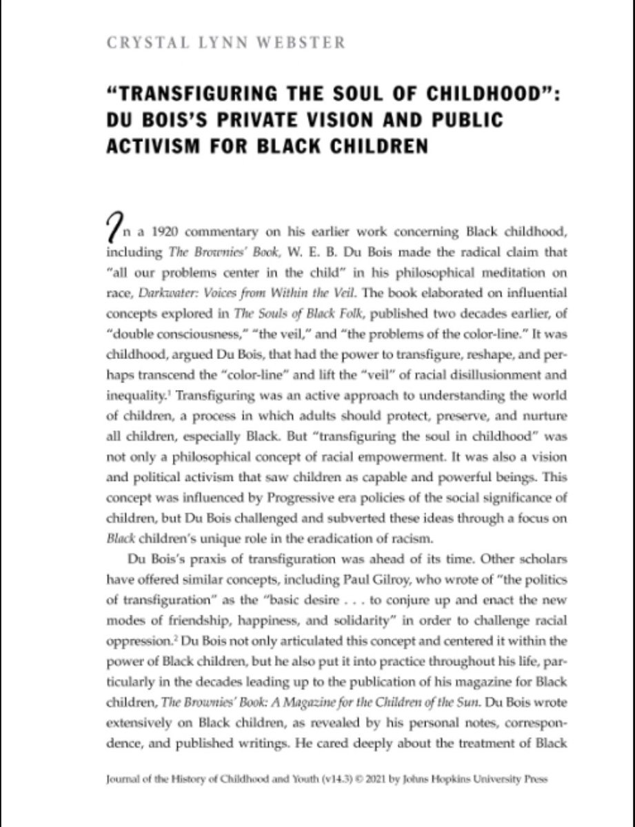 Congratulations to @Crystallynnweb, winner of <a href="/AAIHS/">AAIHS</a>’s 2022 Maria Stewart Journal Article Prize for "Transfiguring the Soul of Childhood": Du Bois's Private Vision and Public Activism for Black Children! Congratulations, @Crystallynnweb!!!