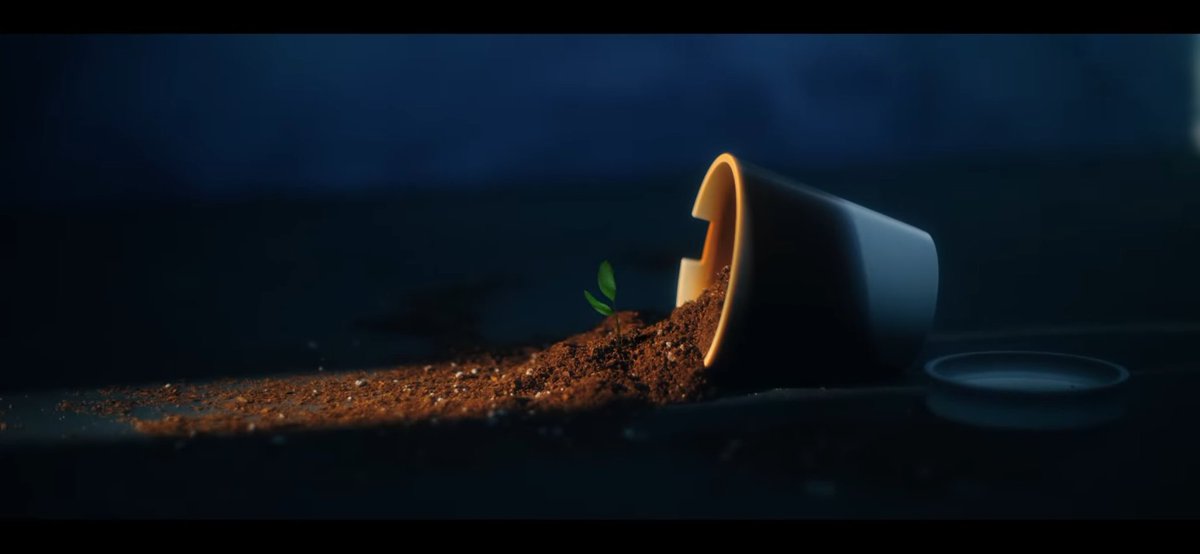 nuesvtgemini's tweet photo. the tree represents the 10 years nuest. grow big &amp; strong even made a home for them.
but the tree doesnt bloom anymore, home is breaking. they have to "leave"

then tiny sprout comes from a pot. new beginning, they want to grow as a "tree" again eventho they have to start over.. https://t.co/GNBWbcmzwQ