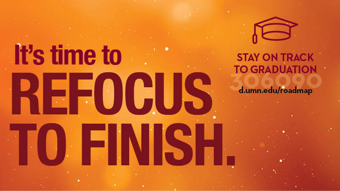UMDuluthSuccess's tweet photo. Time to settle back in #Bulldogs and #RefocusToFinish for a #SuccessfulSpringSemester. Check out https://t.co/3us8HVgM1P if you need support! https://t.co/5G9IkXTesT