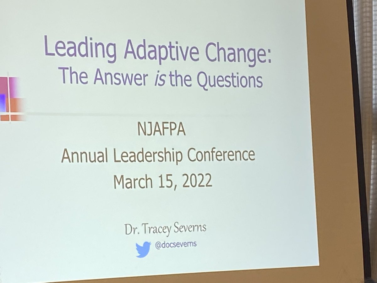 Great to learn from <a href="/docseverns/">Tracey Severns</a> today <a href="/NJAFPA1/">NJAFPA</a> Conf!! The Answer is the Question! We need to brave enough to ask good questions! 👏