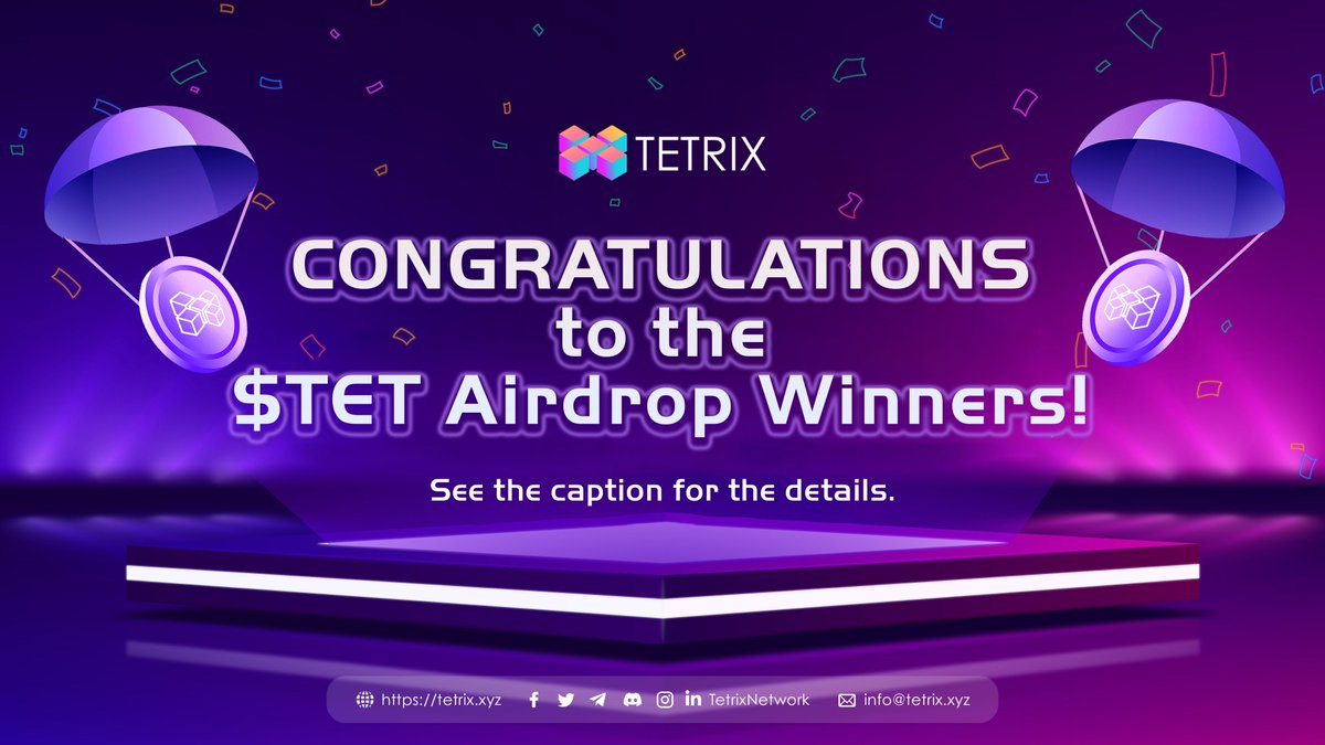 TetrixNetwork's tweet photo. We have our #airdrop winners!
Check this link out if you're among the lucky ones: https://t.co/wLydJDILFL
If you're among our #firstairdrop winners, post it on Facebook, Twitter or Instagram! We'd love to celebrate with you! ๐
Stay tuned for more #airdropalerts https://t.co/DhmR1iJZZk