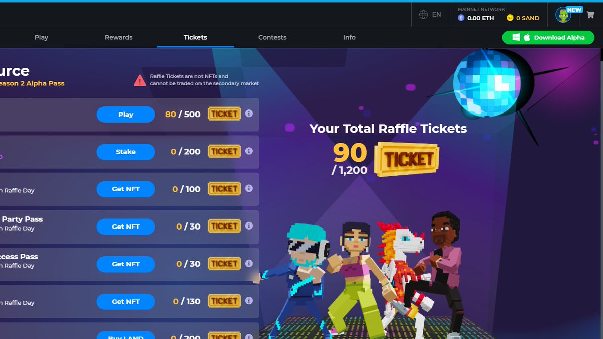 KUNG__TW's tweet photo. @TheSandboxGame I just participated in the daily #SandboxAlphaS2Contest for a chance to earn up to 1,000 $SAND! Starting March 14 -  Show your Raffle Tickets. Check out my screenshot below! 👇 #SandboxAlphaS2 https://t.co/BUqYZ0qT9B