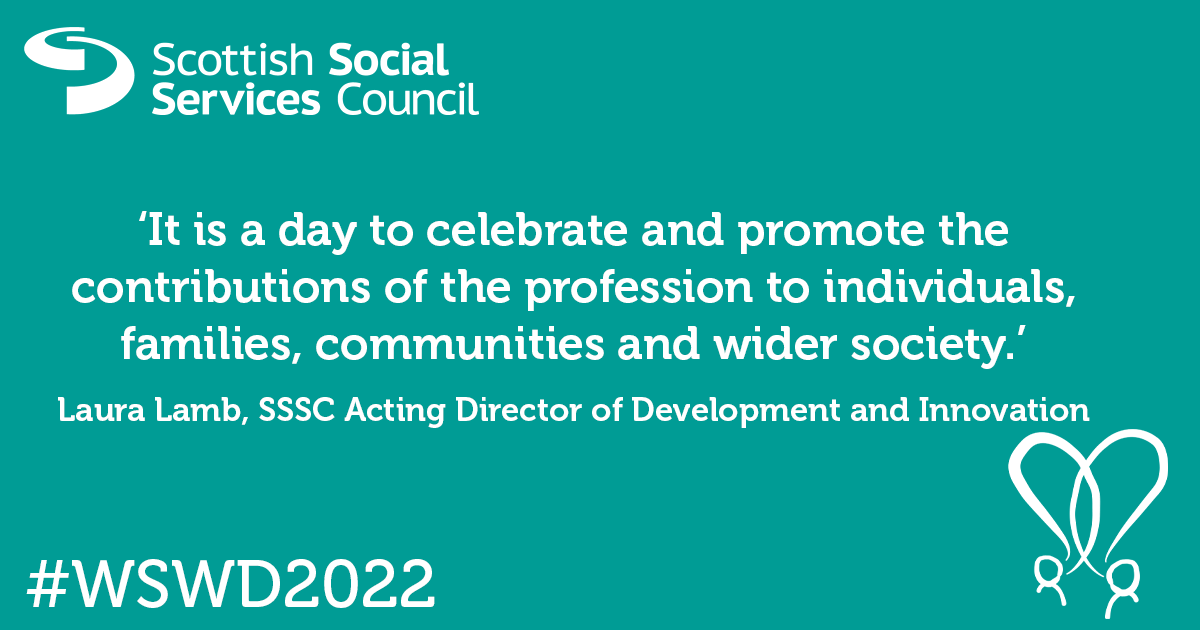 SSSCnews's tweet photo. Hear from our Acting Director of Development and Innovation, @SSSCLauraLamb, as she explains what the SSSC is doing this World Social Work Day: https://t.co/aMzFY0IfQu
#WSWD2022 #SocialWorkWeek2022 #SSSC20Years https://t.co/hKO5kaiF1w