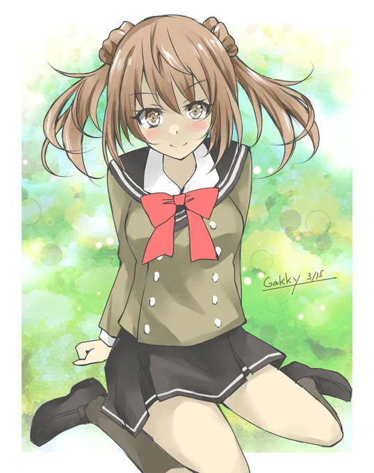 #艦これ版真剣お絵描き60分一本勝負_20220315
#艦これ版深夜の真剣お絵描き60分一本勝負 
満潮ちゃ 