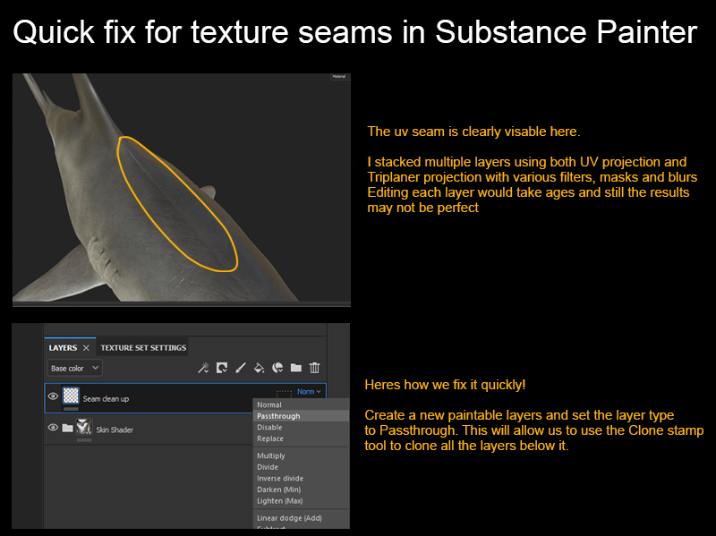 JonesieJones's tweet photo. Here is a quick and easy way to fix your texture seams.
#substancepainter #3dart #3dmodeling #Blender3d #IndieArtists #tutorial #gameart #texture #uvmaps #zbrush #adobe
Part 1 https://t.co/4Ae1Xl75R0