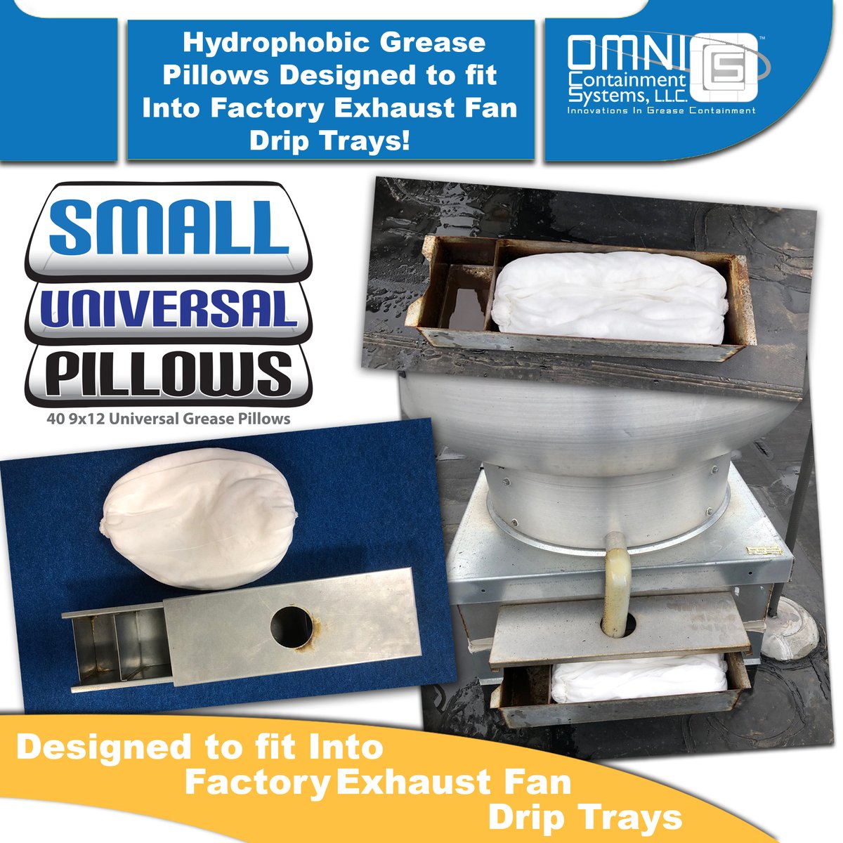 omni_llc's tweet photo. The Omni Containment Systems' patented hydrophobic filters are available for standard drip trays on your exhaust fan. Learn more here: https://t.co/6fQ3IQN9u3   

#Restaurant #KitchenExhaust #GreaseContainment #RooftopGreaseSolution https://t.co/7d8fPiCLk4