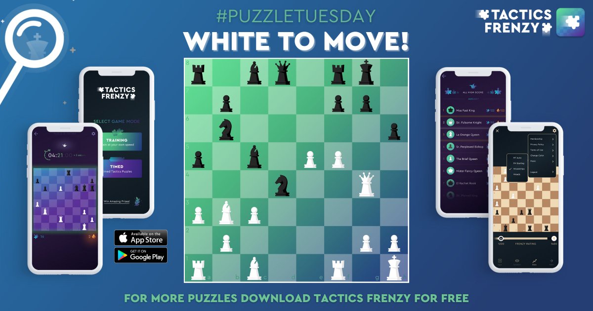PlayMagnus's tweet photo. This Tuesday it's White to move. Can you solve it? 💪

Find the solution here ➡️ https://t.co/MAkpqL9YnV

📲 🖥 For more mind-expanding puzzles become a Play Magnus Plus Member at https://t.co/YRADg0wTK4

#PuzzleTuesday #Chess #ChessPuzzle #ChessMoves #ChessBoard #TacticsFrenzy https://t.co/mgvyejtRsV