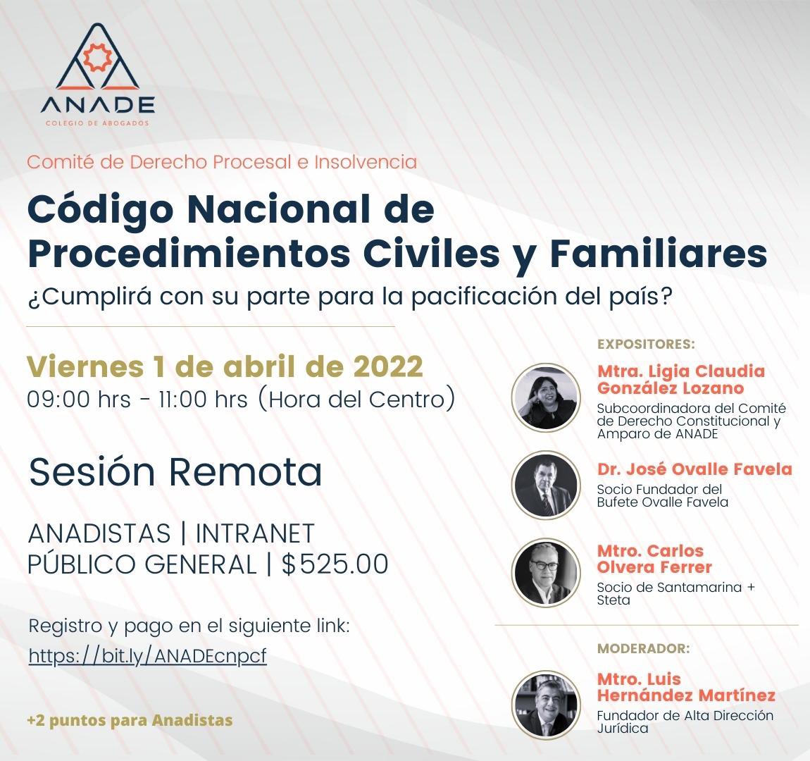 AltaDirJuri's tweet photo. #ADJurídica
CÓDIGO NACIONAL DE PROCEDIMIENTOS CIVILES Y FAMILIARES. ¿Cumplirá con su parte para la pacificación del país?

🎤 Conduce: @miabogadoluis

👩🏻‍💻👨🏻‍💻 Nos vemos el 1 de abril 2022 a las 9 horas.

📲 ¡Imperdible! @AltaDirJuri @ANADEcolegio @BufeteOvalle https://t.co/feyIAoiQYq