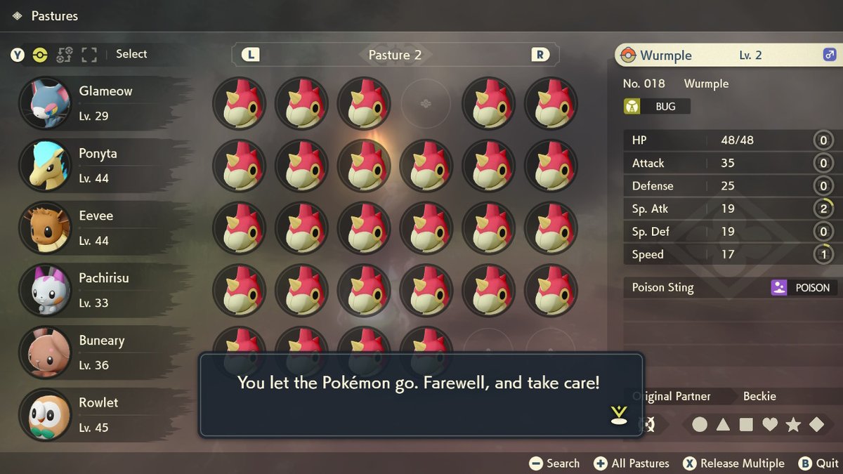 xBeckie_Bx's tweet photo. Just released a Pokemon on #LegendsArceus for the first time 😱 Think I need to go have a lay down now, that was super hard to do 🙃😅 #PokemonHoarder #ProudHoarder https://t.co/Pk3So7TS90