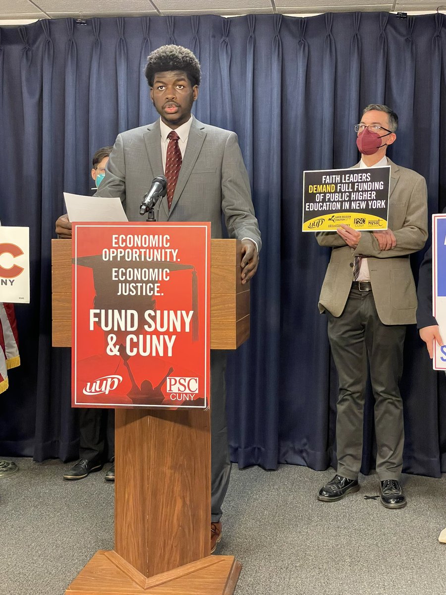 uupinfo's tweet image. Abdoullah Goudiaby, @UAlbanySA President speaks about the life-changing impact of a @SUNY education and the importance of funding SUNY in this year’s budget!