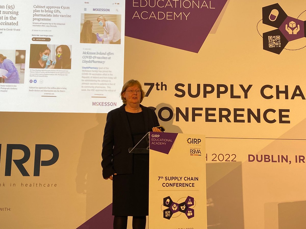 GIRPBrussels's tweet photo. Catherine Cummins, Operations Quality Director @ @united_drug shared behind the scenes 🎬 of 🇮🇪's huge #covid19 #vaccines #distribution effort - including the use of pizza boxes - as full-service #healthcare distributors worked 🔁⏰ to get 💉 to every corner of the State #GIRPSCC https://t.co/6SVNBZAlGf