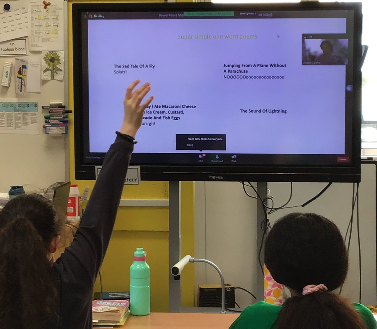 HullavingtonPri's tweet photo. Key Stage 2 pupils had a wonderful virtual visit yesterday by author Joseph Coelho @JosephACoelho. as part of Wiltshire Year of Reading #WYOR. What a treat!! The pupils are inspired. https://t.co/XxbkjNBlQZ