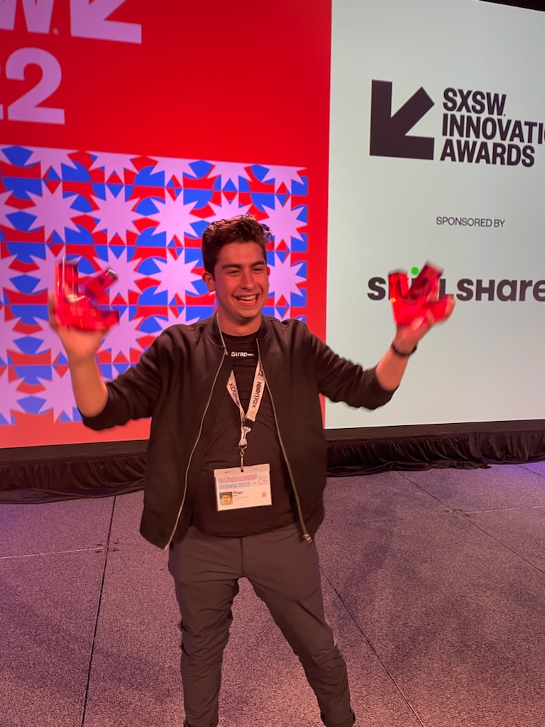 <a href="/StrapTech_/">Strap tech</a>  WINS Best in Show and Best in Wearable Tech at the #SXSW2022  Competition, out of 12 categories and 58 teams! 

We're so proud of Diego Roel and his team at strap.tech, one of the most innovative startups in our portfolio. #sxsw #startups #austintx