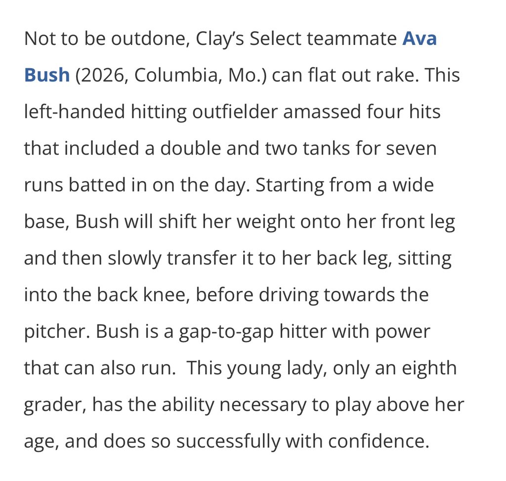 Select Fastpitch 16U Morris tweet media