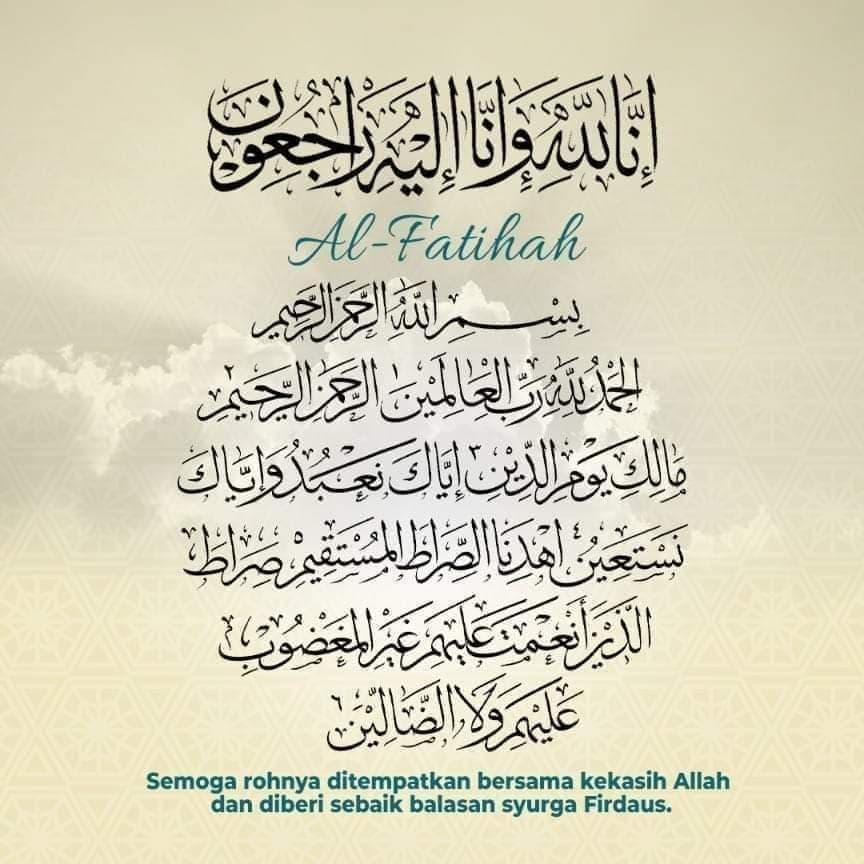 DrZahidHamidi's tweet photo. إنا لله وإنا إليه راجعون

Saya mengucapkan takziah kepada Timbalan Presiden Pas,DS Tuan Ibrahim Tuan Man atas pemergiaan ibunda tercinta, Nik Hasanah Nik Mat.

Semoga seluruh keluarga tabah mengharungi kehilangan tersebut dan sesungguhnya saya memahami perasaan mereka ketika ini. https://t.co/JAwts6JNVd