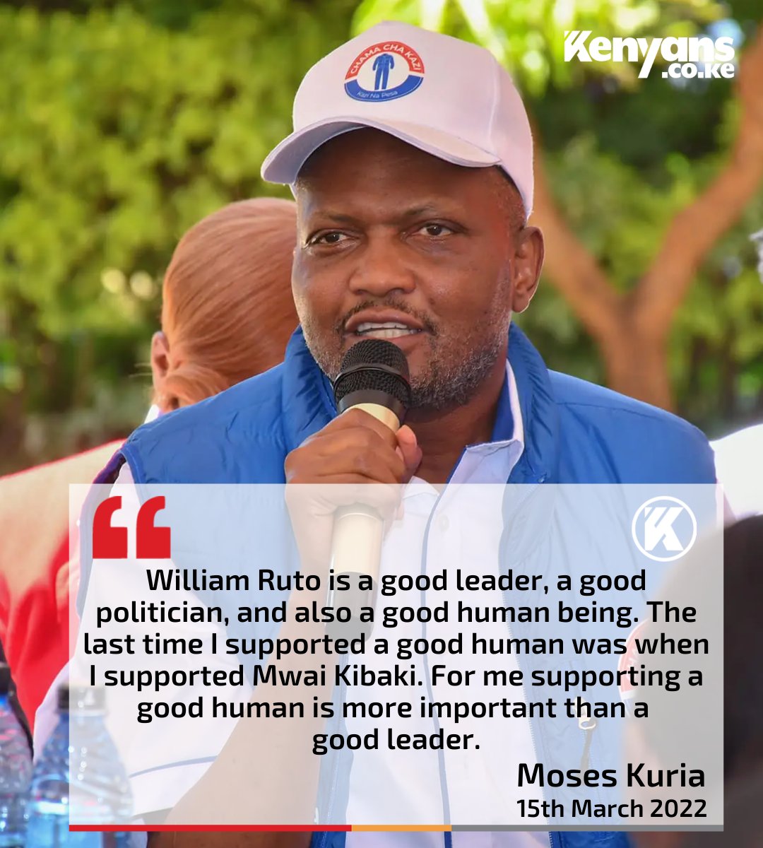 Kenyans's tweet photo. The last time I supported a good human was when I supported Mwai Kibaki. - Moses Kuria. 
#UDANDC https://t.co/KM7uJr1CEc
