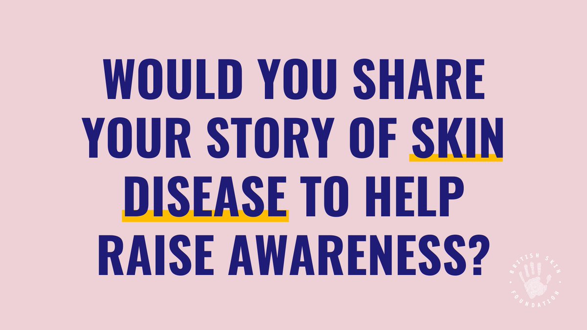 Would you be interested in sharing your story of living with a skin disease or being a carer for someone with a skin disease? To read previous stories click here: buff.ly/2rIMTrn. To find out how you can share your story, please contact press@britishskinfoundation.org.uk