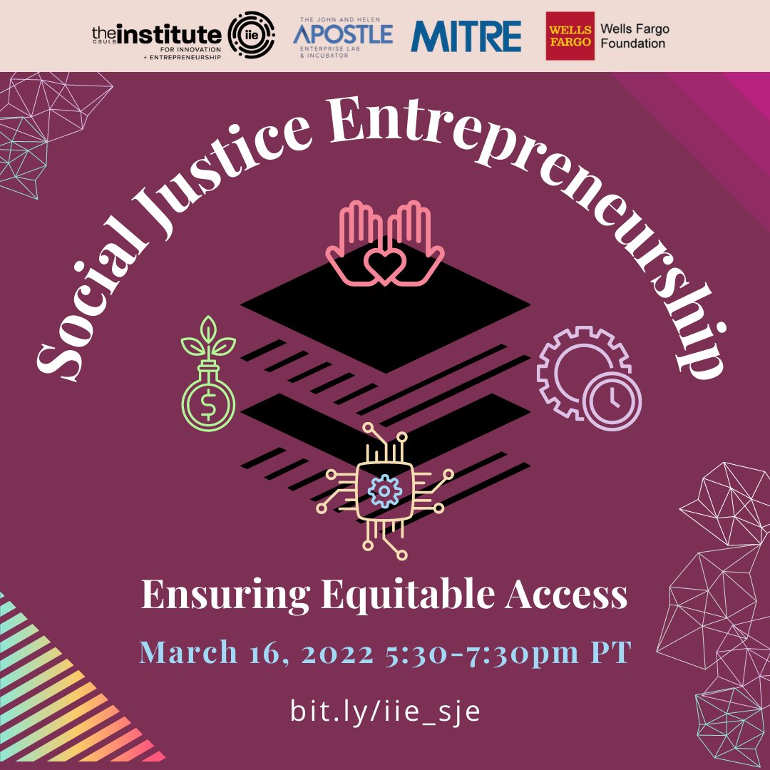 Ensuring equity in 360 degree entrepreneurship means all participants have what they need to succeed. Our March 16th SJE session focuses on equity. It’s never too late to join! We welcome ALL of you to collaborate with us.

March 16, 5:30pm PT
Register at bit.ly/iie_sje