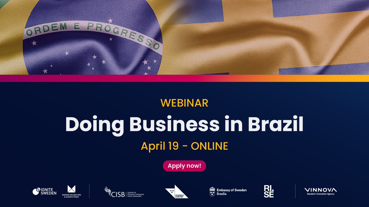🇧🇷Are you interested in growing your business in Brazil?
 
Learn more about the market, culture, specific dos and don'ts in the country &amp; other practical information in our 1hr long Doing Business in Brazil digital seminar on April 19.
 
Register now: …ng-business-in-brazil.confetti.events