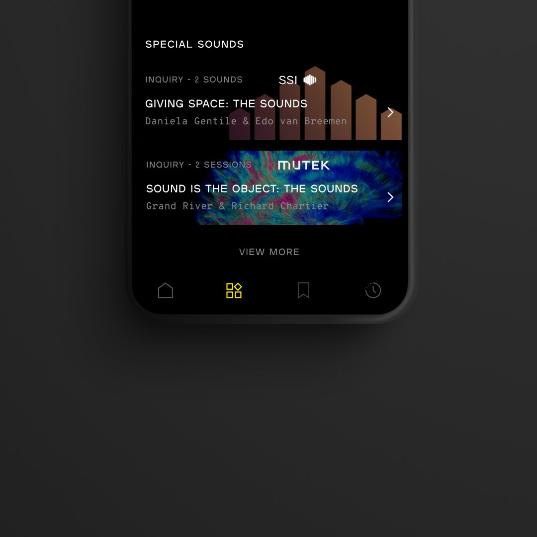 soundworks_app's tweet photo. In order to make the short-form sound compositions created for special initiatives like our partnerships with MUTEK and the SSI more easily accessible, we created a new category in the Explore Feed: Special Sounds. Enjoy more ease in finding the sounds you love in Soundworks 🔎 https://t.co/atEM2XzDx3