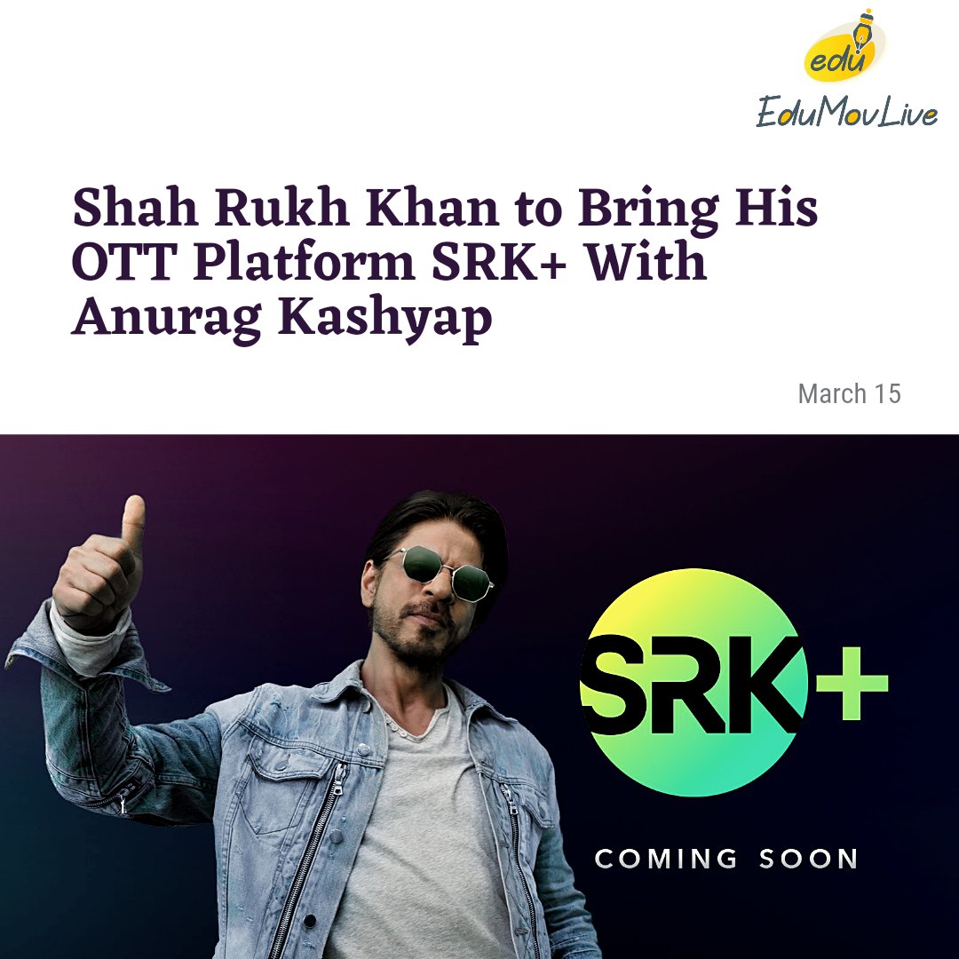 #SRK  tweeted "Kuch Kuch Hone Wala Hai, #OTT ki duniya me" #AnuragKashyap  retweeted SRK's tweet and announced his #Collaboration with King Khan's OTT. Anurag Kashyap tweeted "Dream Come True" Collaborating with #ShahRukhKhan on new #OTTapp, #SRKPlus 
#bollywood #ottstartups